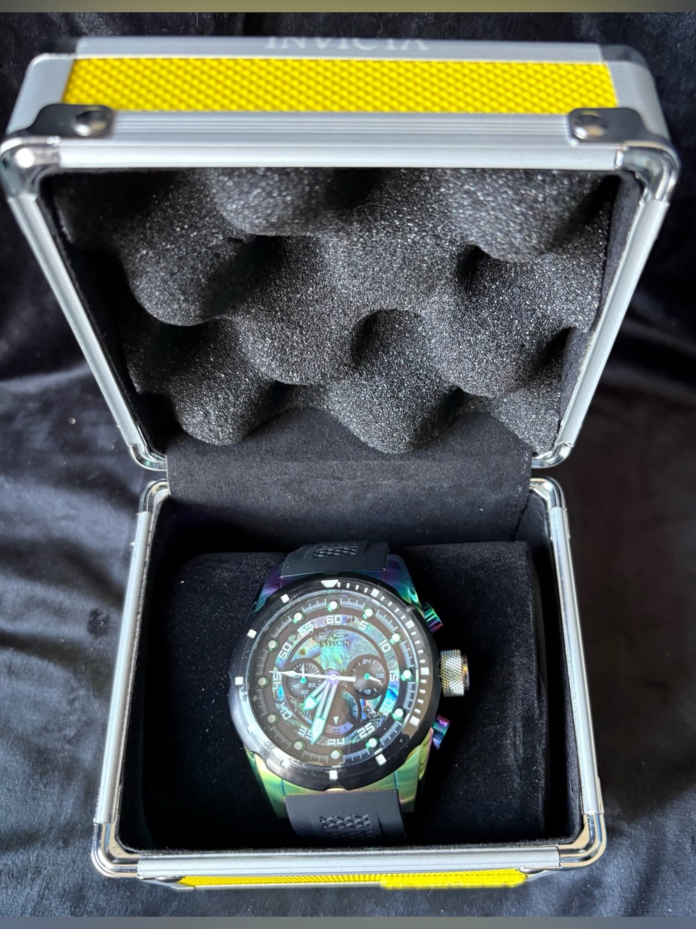 Invicta Men's NEW Invicta Speedway 69835 Men’s 50mm Iridescent Black Watch + 3-Y